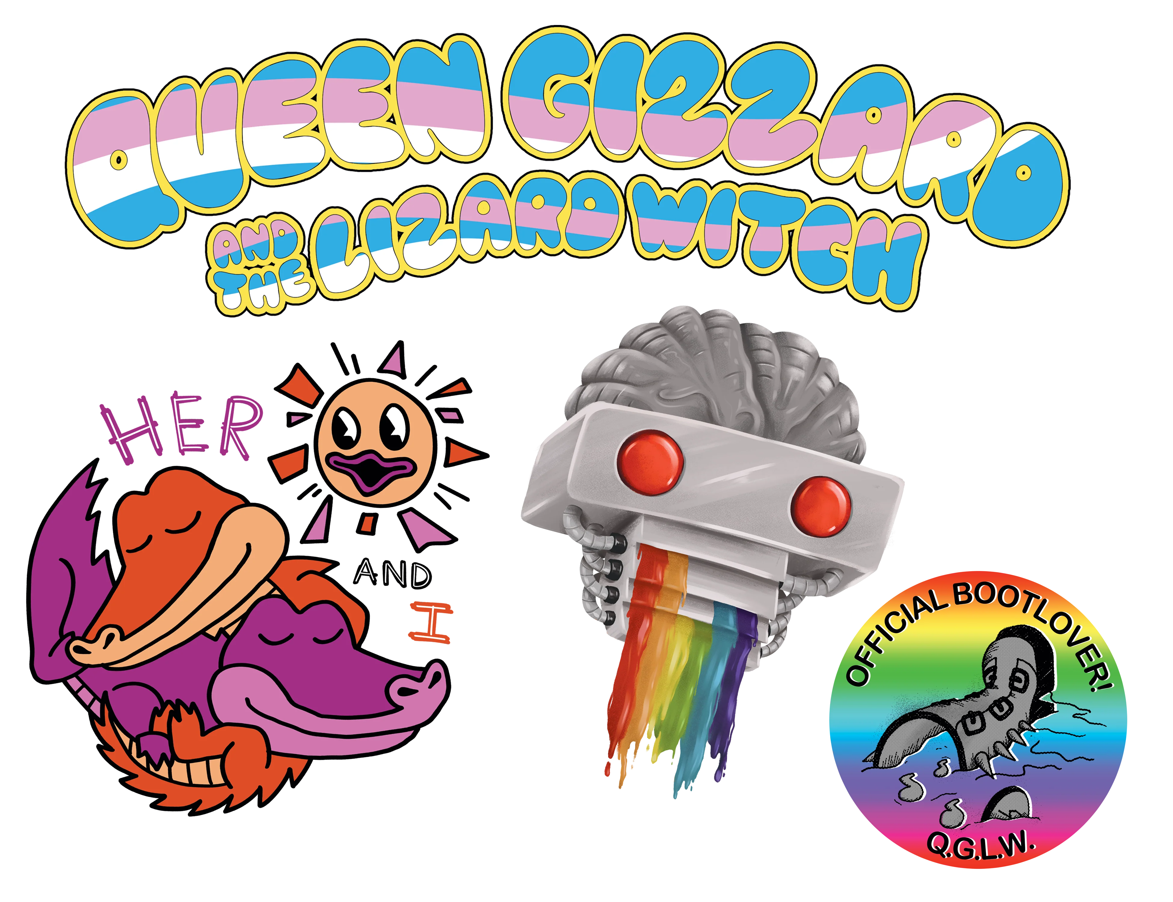 Queen Gizzard LGBTQ+ Pride Sticker Set